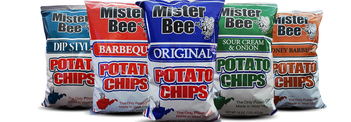Five flavors of Mister Bee potato chips