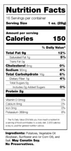 Original chips nutrition facts