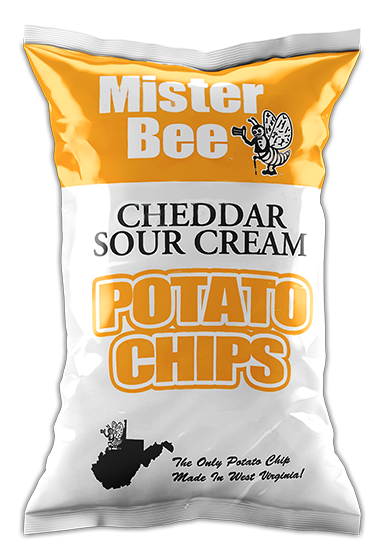 Mister Bee cheddar sour cream potato chips bag